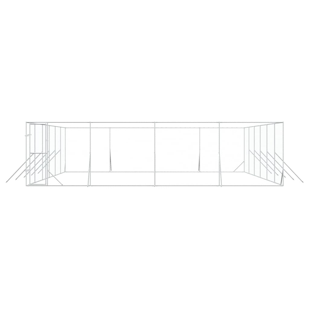 vidaXL Outdoor Dog Kennel Silver 8x12x2 m Galvanised Steel 5