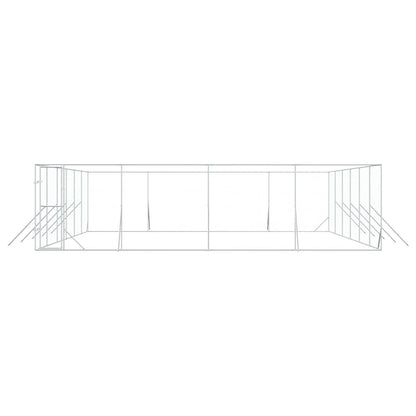 vidaXL Outdoor Dog Kennel Silver 8x12x2 m Galvanised Steel 5
