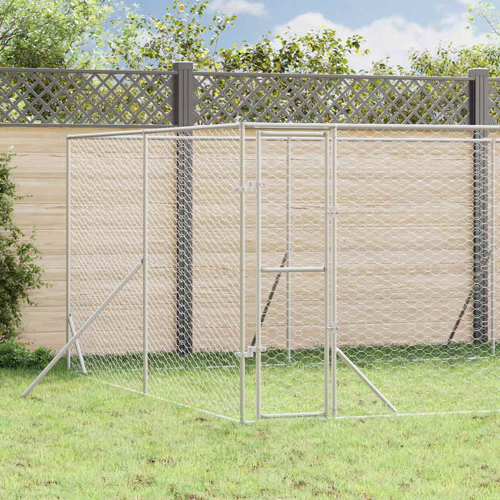 vidaXL Outdoor Dog Kennel Silver 8x12x2 m Galvanised Steel 1
