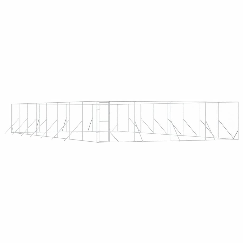 vidaXL Outdoor Dog Kennel Silver 8x16x2 m Galvanised Steel 2