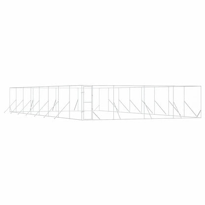 vidaXL Outdoor Dog Kennel Silver 8x16x2 m Galvanised Steel 2