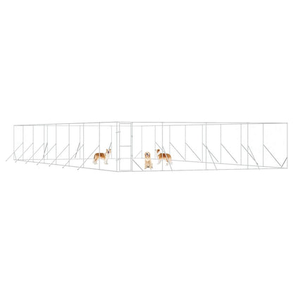 vidaXL Outdoor Dog Kennel Silver 8x16x2 m Galvanised Steel 4