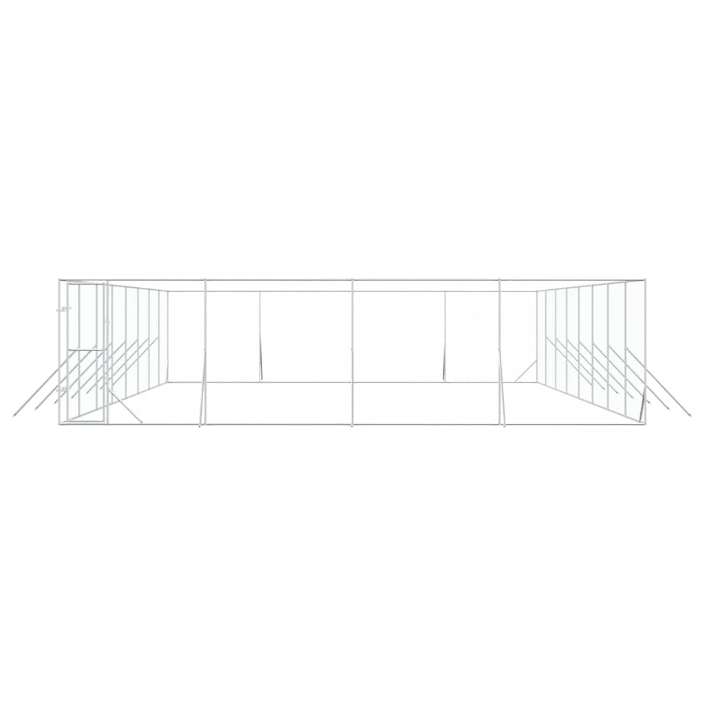 vidaXL Outdoor Dog Kennel Silver 8x16x2 m Galvanised Steel 5