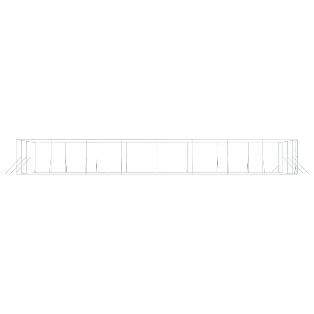 vidaXL Outdoor Dog Kennel Silver 8x16x2 m Galvanised Steel 6