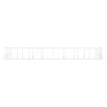 vidaXL Outdoor Dog Kennel Silver 8x16x2 m Galvanised Steel 6