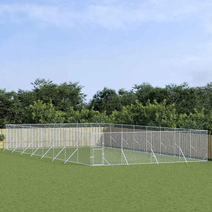 vidaXL Outdoor Dog Kennel Silver 8x16x2 m Galvanised Steel 1