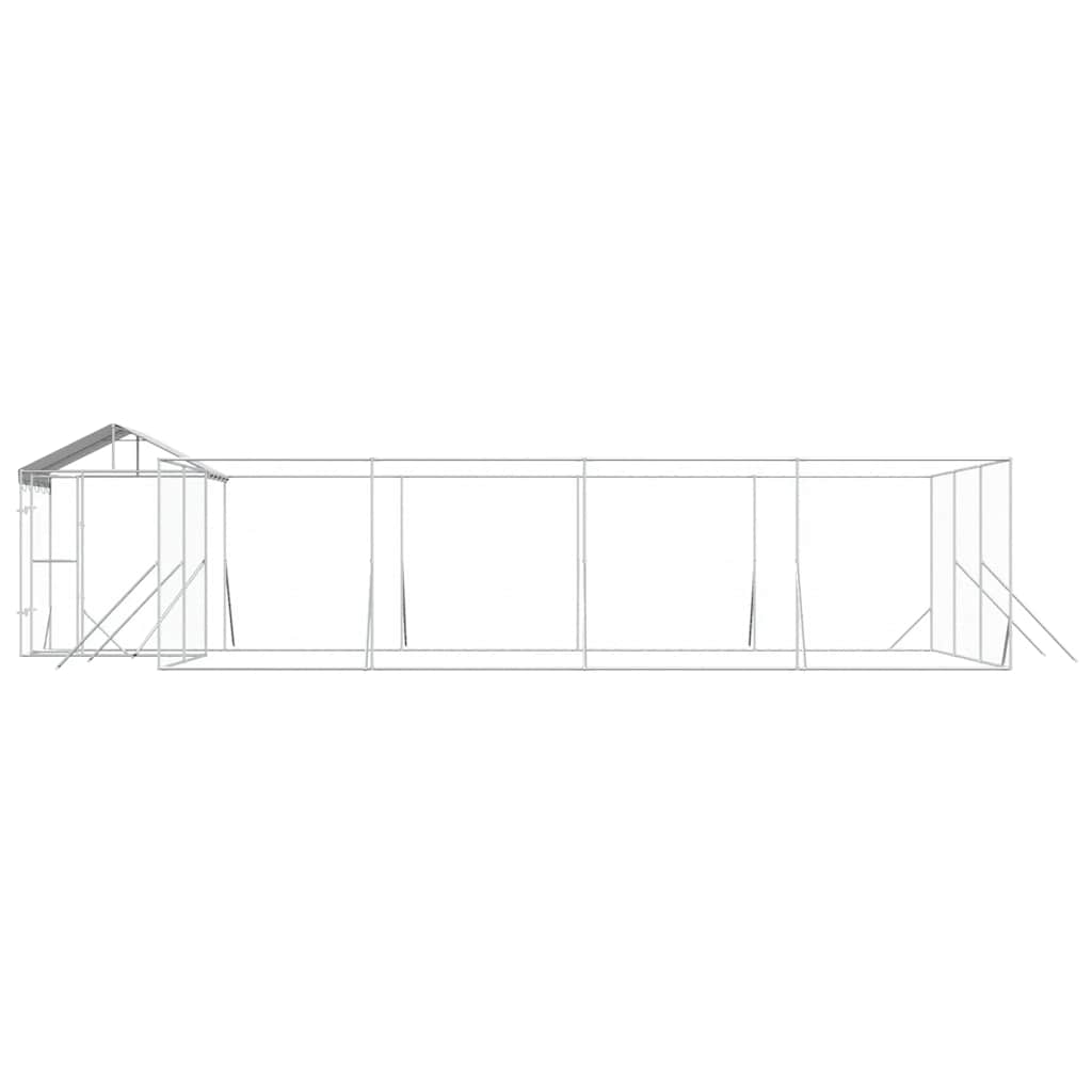 vidaXL Outdoor Dog Kennel with Roof Silver 10x6x2.5 m Galvanised Steel 5