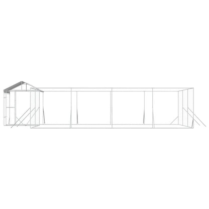 vidaXL Outdoor Dog Kennel with Roof Silver 10x6x2.5 m Galvanised Steel 5