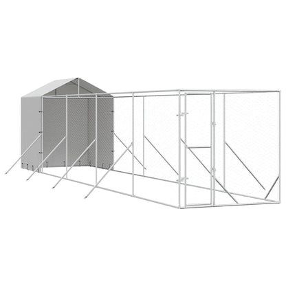 Outdoor Dog Kennel with Roof Silver 2x2x2,5 m Galvanised Steel 2 x 10 x 2.5 m