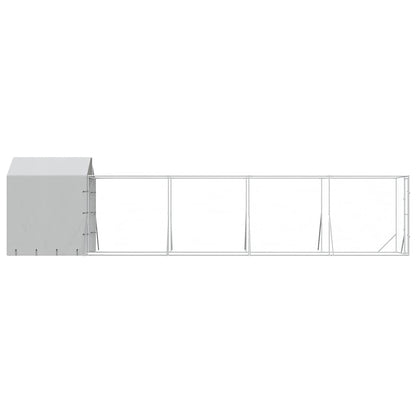 vidaXL Outdoor Dog Kennel with Roof Silver 2x10x2,5 m Galvanised Steel 6