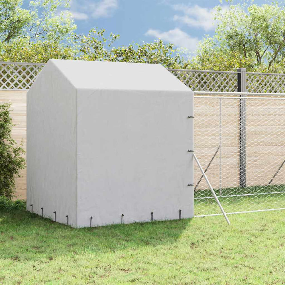 vidaXL Outdoor Dog Kennel with Roof Silver 2x10x2,5 m Galvanised Steel