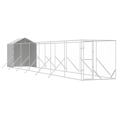 Outdoor Dog Kennel with Roof Silver 2x2x2,5 m Galvanised Steel 2 x 14 x 2.5 m