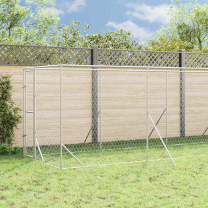 vidaXL Outdoor Dog Kennel with Roof Silver 2x14x2,5 m Galvanised Steel 3