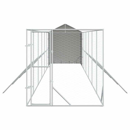 vidaXL Outdoor Dog Kennel with Roof Silver 2x14x2,5 m Galvanised Steel 5