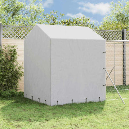 vidaXL Outdoor Dog Kennel with Roof Silver 2x14x2,5 m Galvanised Steel 1