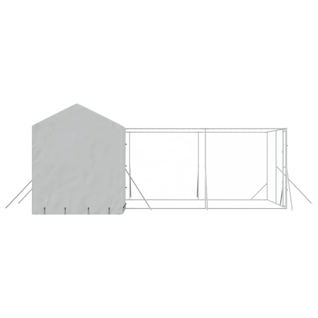 vidaXL Outdoor Dog Kennel with Roof Silver 6x6x2,5 m Galvanised Steel 5