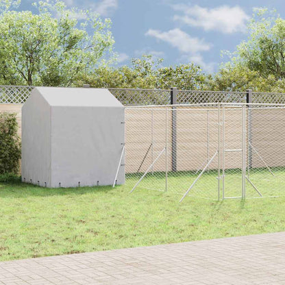 vidaXL Outdoor Dog Kennel with Roof Silver 6x6x2,5 m Galvanised Steel 1
