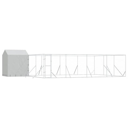 vidaXL Outdoor Dog Kennel with Roof Silver 10x6x2,5 m Galvanised Steel 2