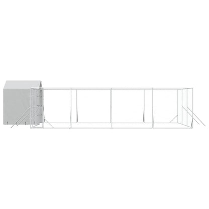 vidaXL Outdoor Dog Kennel with Roof Silver 10x6x2,5 m Galvanised Steel 4