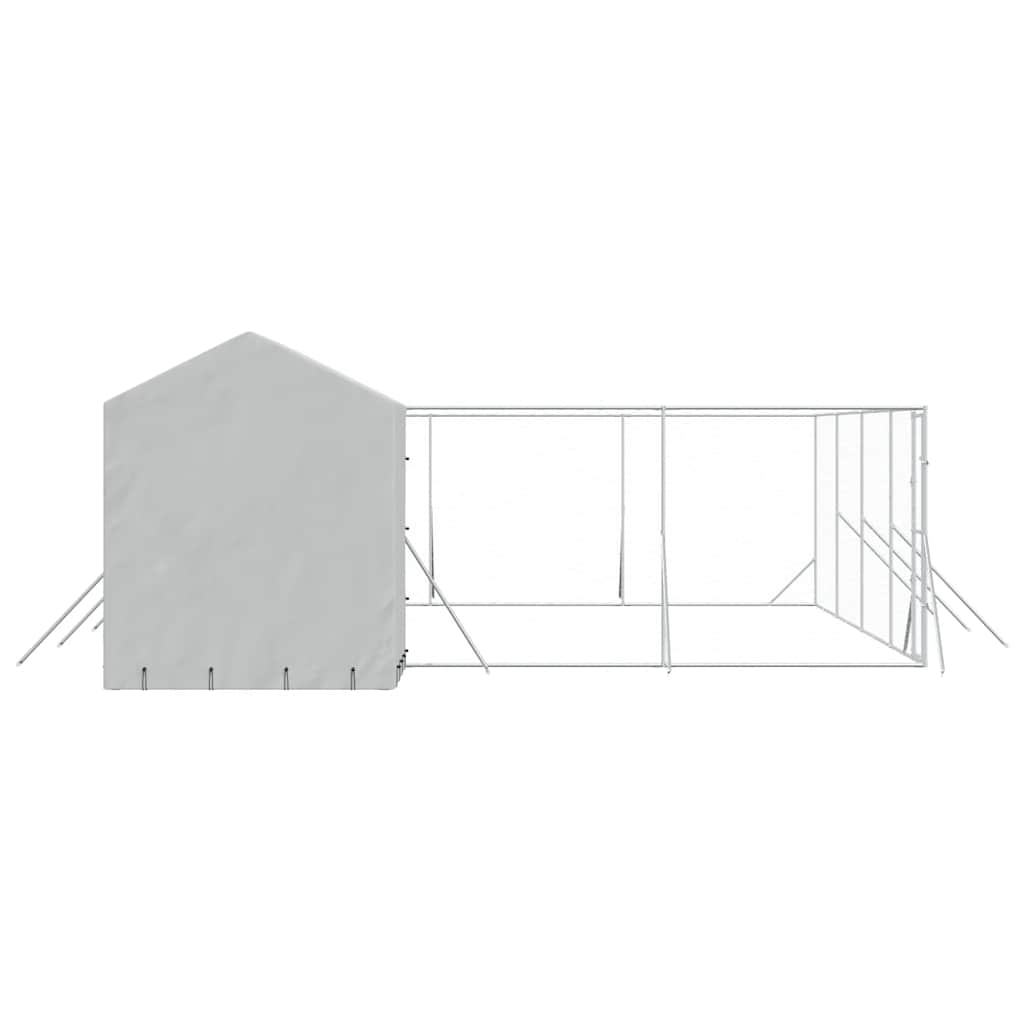 vidaXL Outdoor Dog Kennel with Roof Silver 10x6x2,5 m Galvanised Steel 5