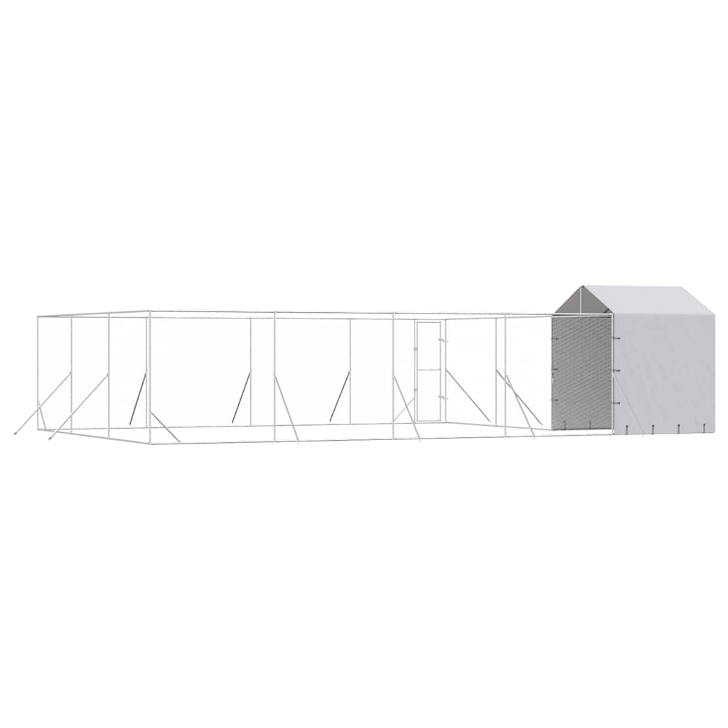 vidaXL Outdoor Dog Kennel with Roof Silver 10x6x2,5 m Galvanised Steel 6