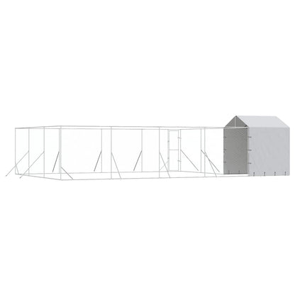 vidaXL Outdoor Dog Kennel with Roof Silver 10x6x2,5 m Galvanised Steel 6