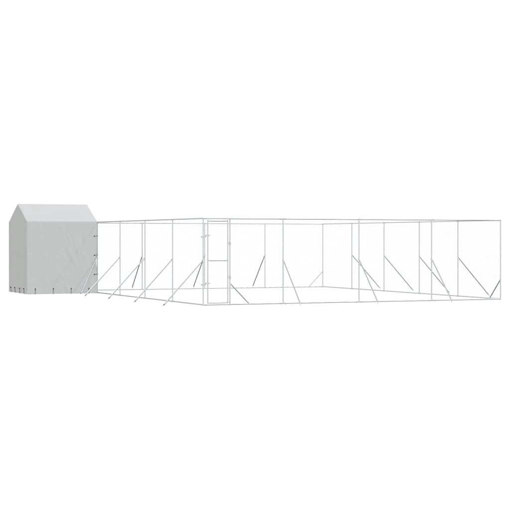 vidaXL Outdoor Dog Kennel with Roof Silver 10x10x2.5m Galvanised Steel 2