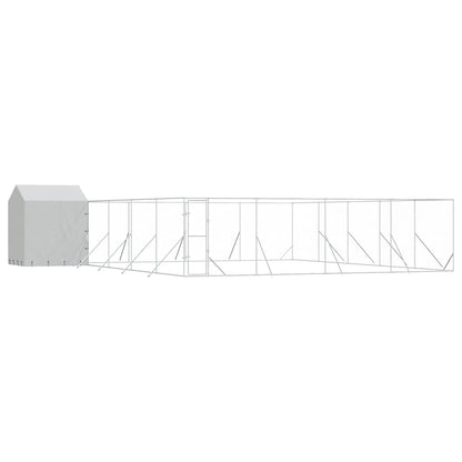 vidaXL Outdoor Dog Kennel with Roof Silver 10x10x2.5m Galvanised Steel 2