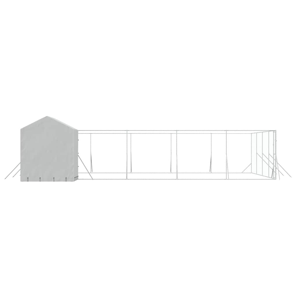 vidaXL Outdoor Dog Kennel with Roof Silver 10x10x2.5m Galvanised Steel 5