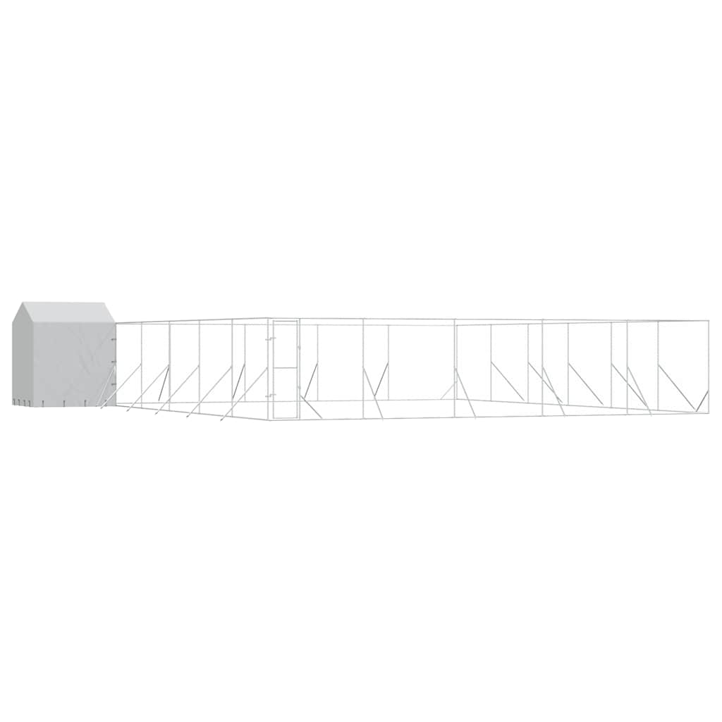 vidaXL Outdoor Dog Kennel with Roof Silver 12x12x2.5m Galvanised Steel 2