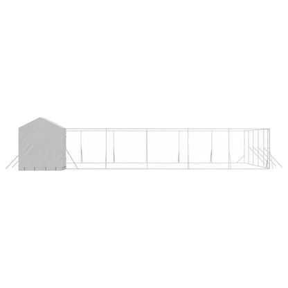 vidaXL Outdoor Dog Kennel with Roof Silver 12x12x2.5m Galvanised Steel 5