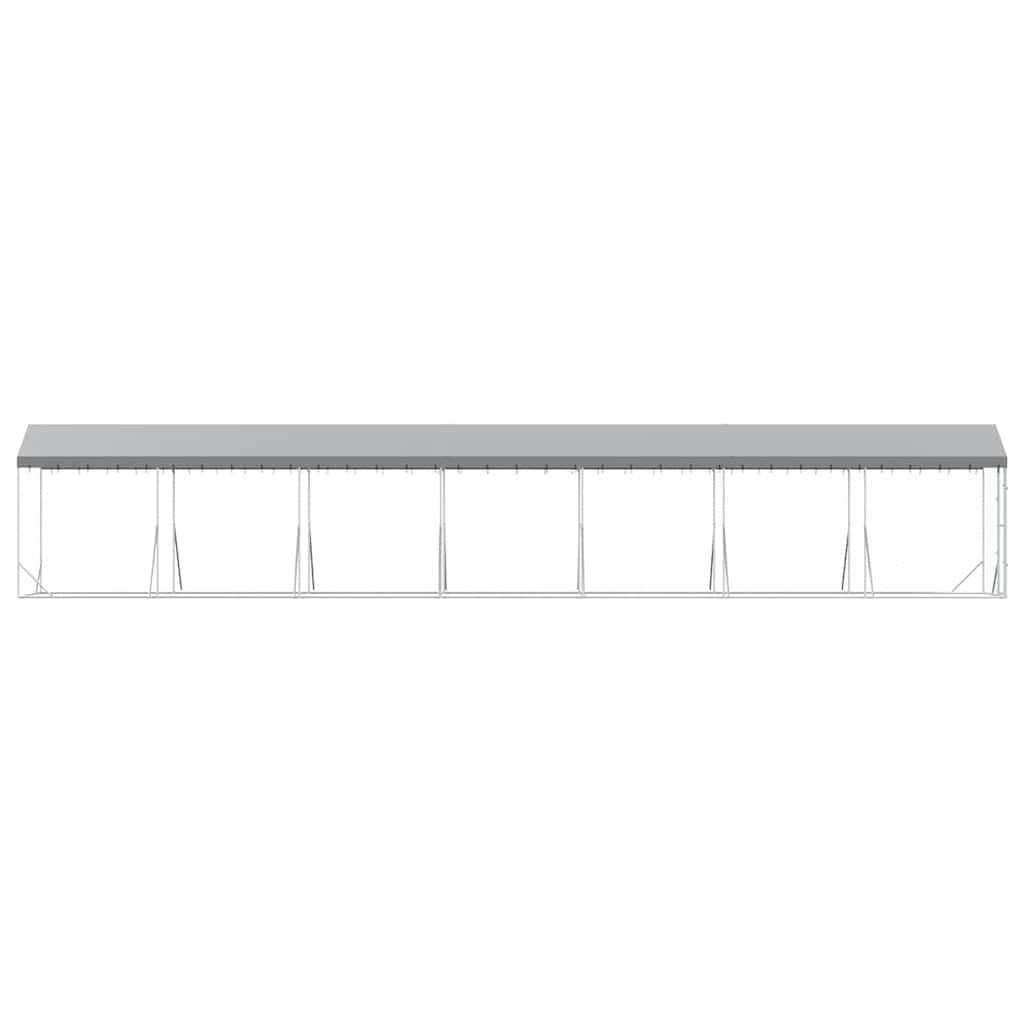 vidaXL Outdoor Dog Kennel with Roof Silver 2x14x2,5 m Galvanised Steel 5