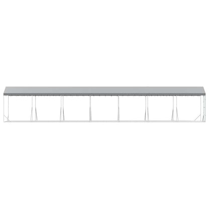 vidaXL Outdoor Dog Kennel with Roof Silver 2x14x2,5 m Galvanised Steel 5