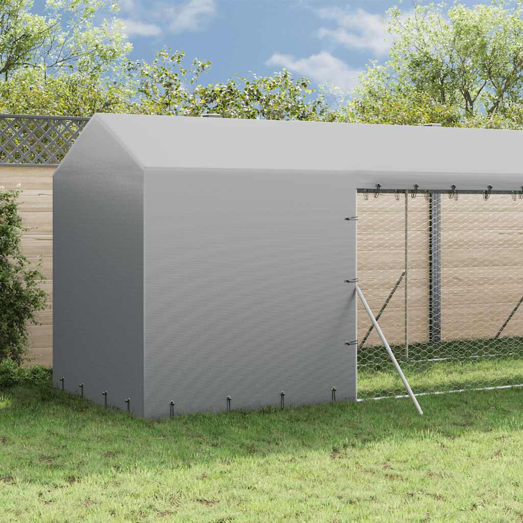 vidaXL Outdoor Dog Kennel with Roof Silver 2x6x2.5 m Galvanised Steel 3