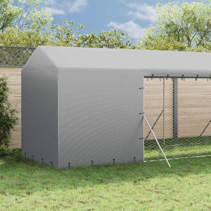 vidaXL Outdoor Dog Kennel with Roof Silver 2x6x2.5 m Galvanised Steel 3