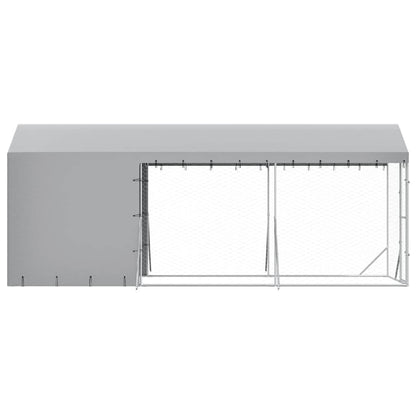 vidaXL Outdoor Dog Kennel with Roof Silver 2x6x2.5 m Galvanised Steel 6