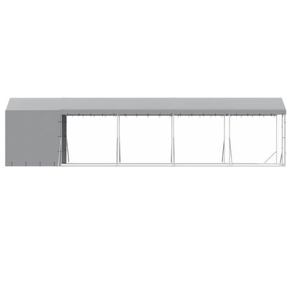 vidaXL Outdoor Dog Kennel with Roof Silver 2x10x2,5 m Galvanised Steel 6