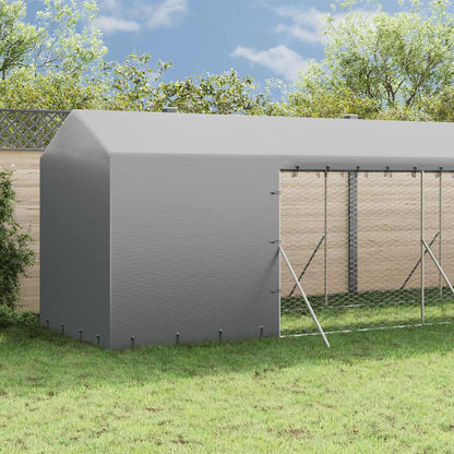 vidaXL Outdoor Dog Kennel with Roof Silver 2x14x2,5 m Galvanised Steel 3