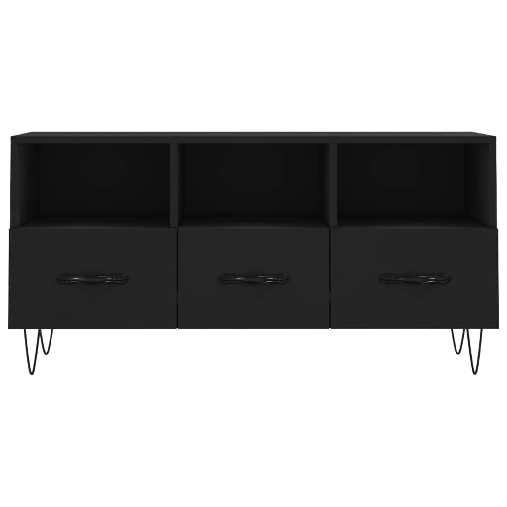 vidaXL TV Cabinet Black 102x36x50 cm Engineered Wood