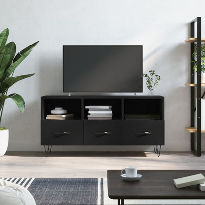 vidaXL TV Cabinet Black 102x36x50 cm Engineered Wood