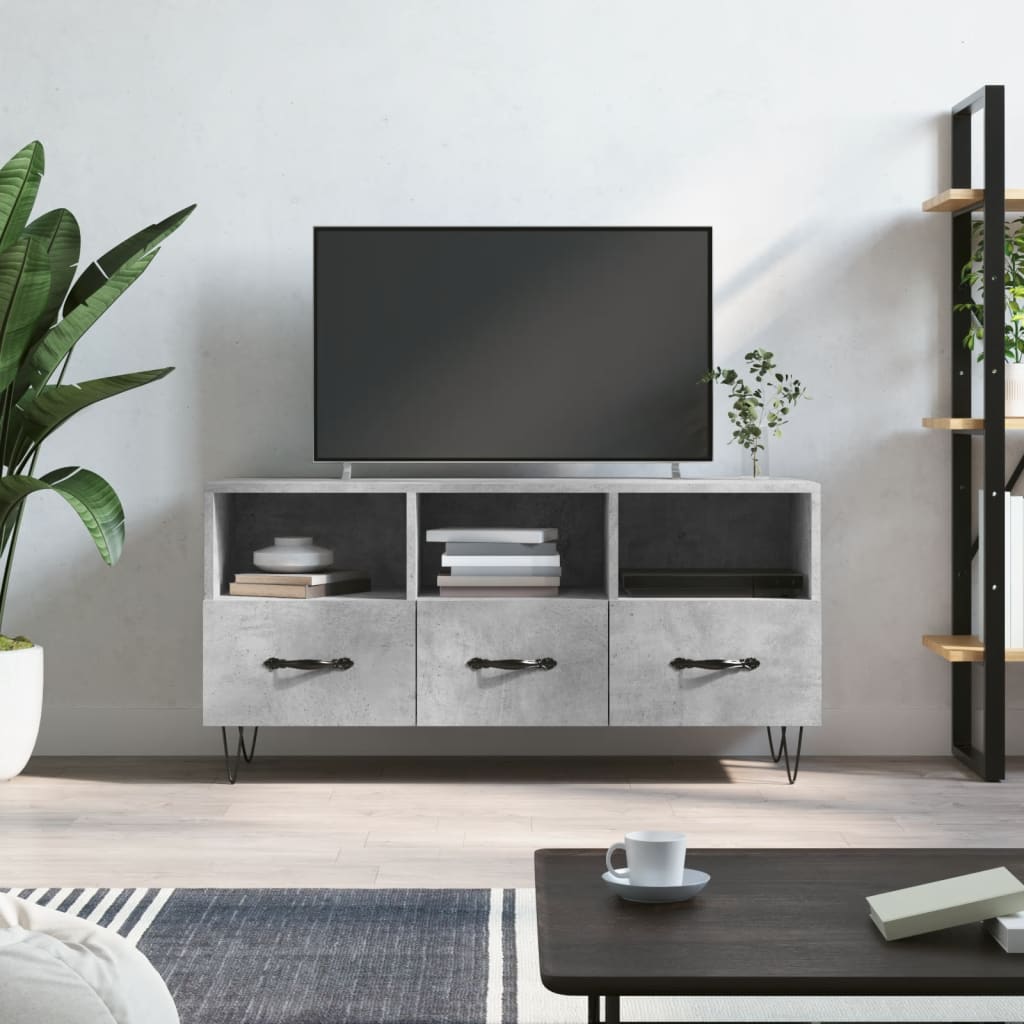 TV Cabinet 102x36x50 cm Engineered Wood Concrete grey