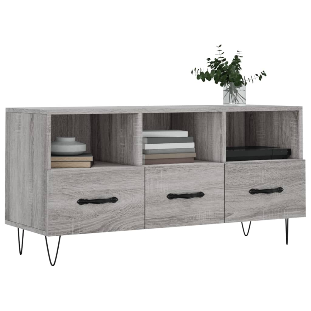 vidaXL TV Cabinet Grey Sonoma 102x36x50 cm Engineered Wood