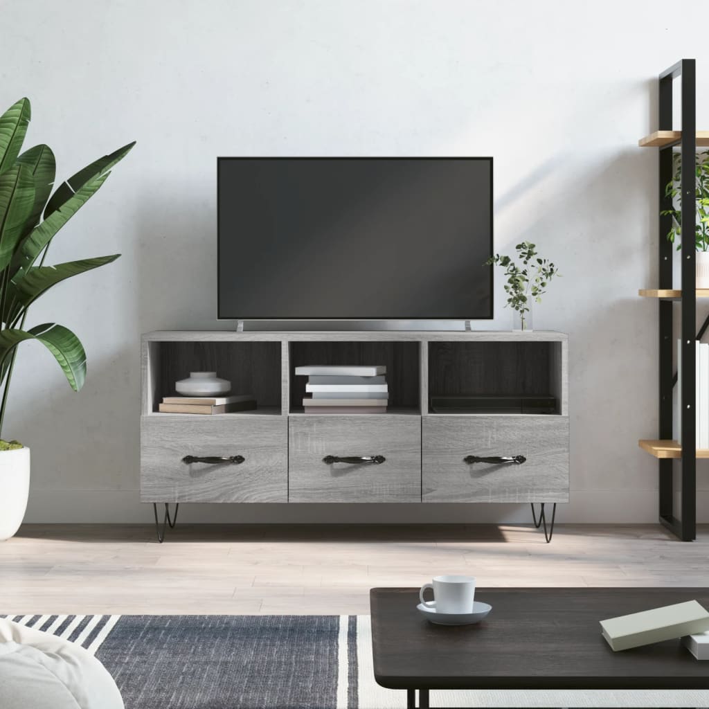 vidaXL TV Cabinet Grey Sonoma 102x36x50 cm Engineered Wood