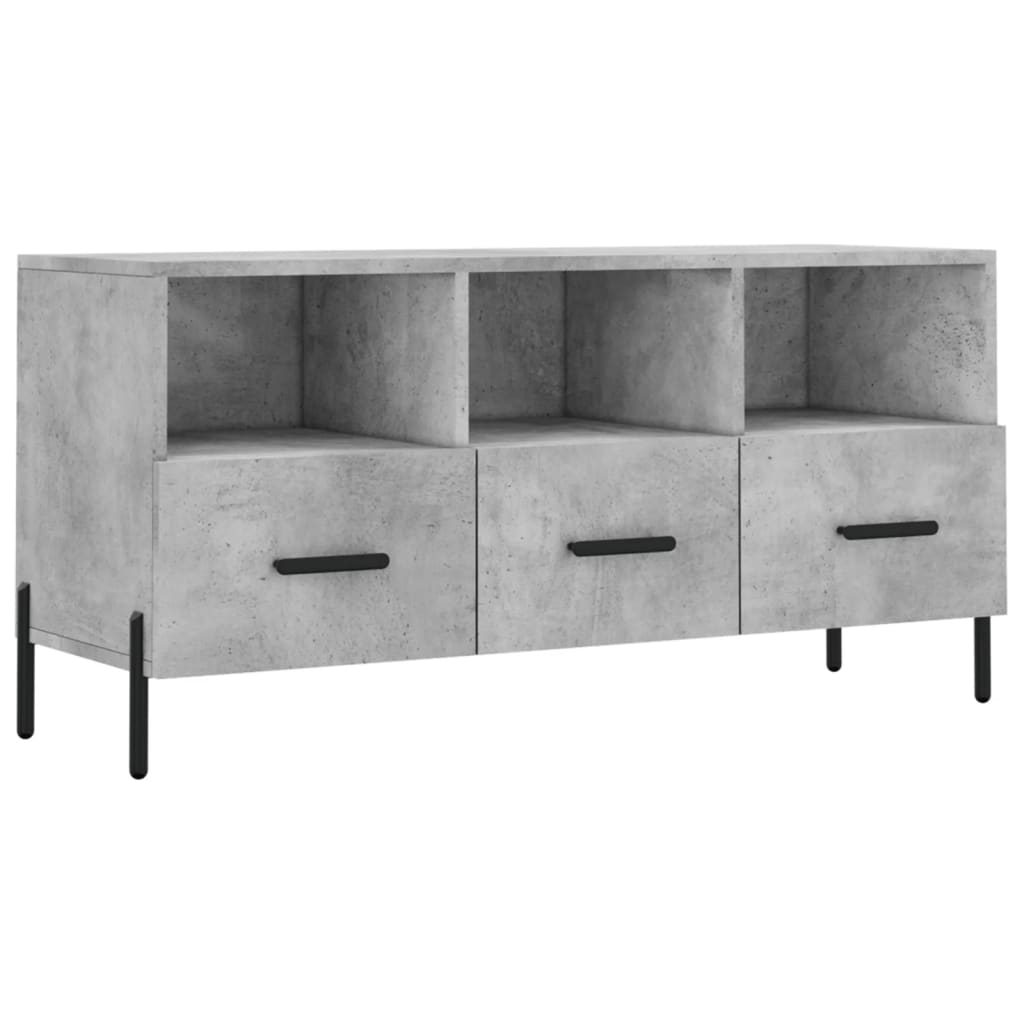 vidaXL TV Cabinet Concrete Grey 102x36x50 cm Engineered Wood