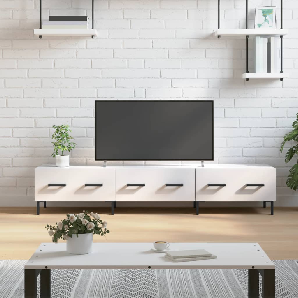 TV Cabinet 150x36x30 cm Engineered Wood High gloss white