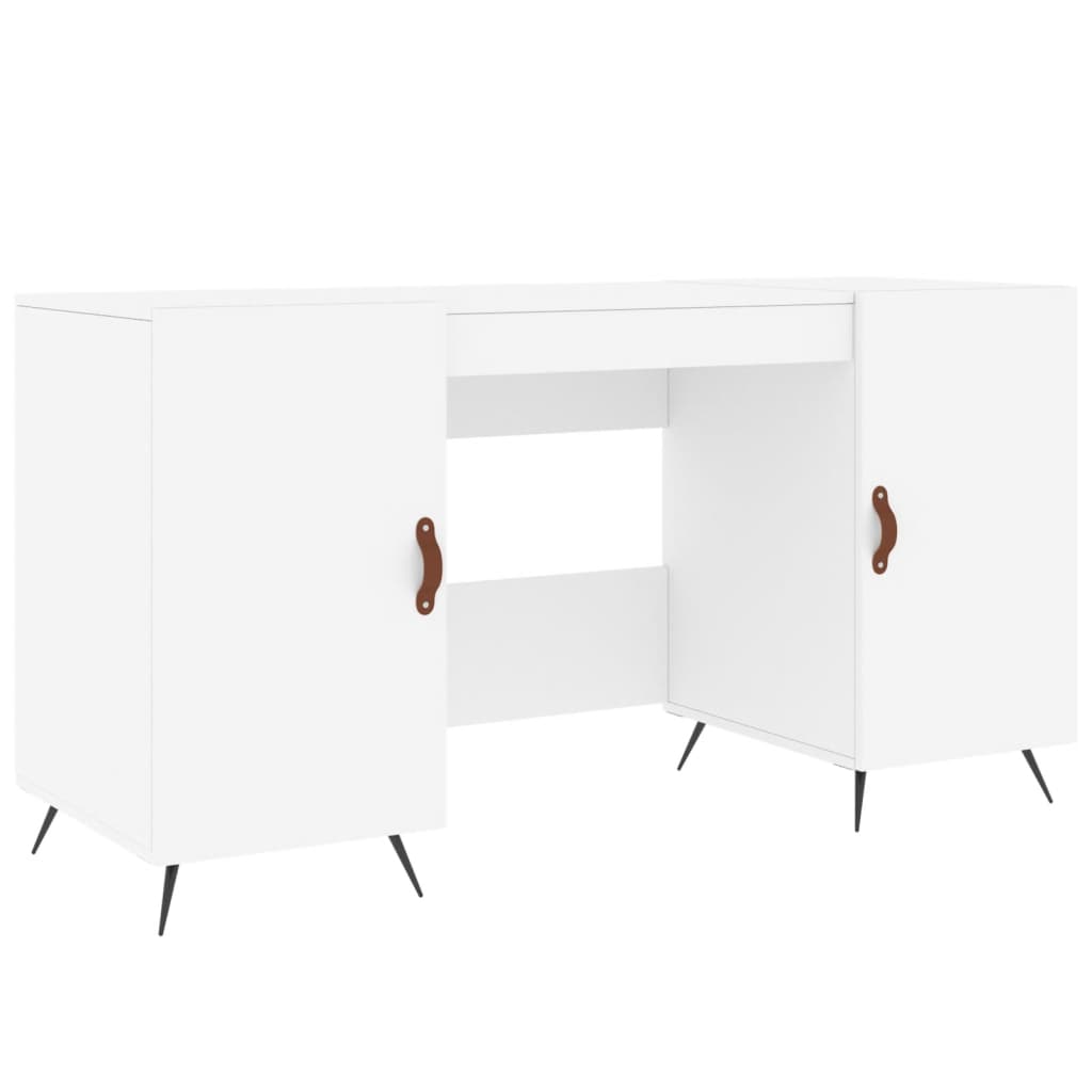 Desk 140x50x75 cm Engineered Wood White