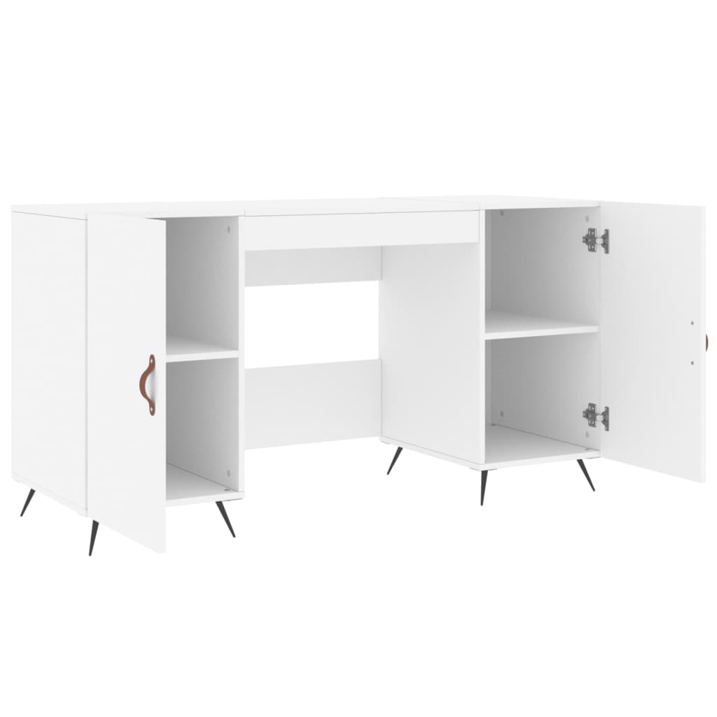 Desk 140x50x75 cm Engineered Wood White