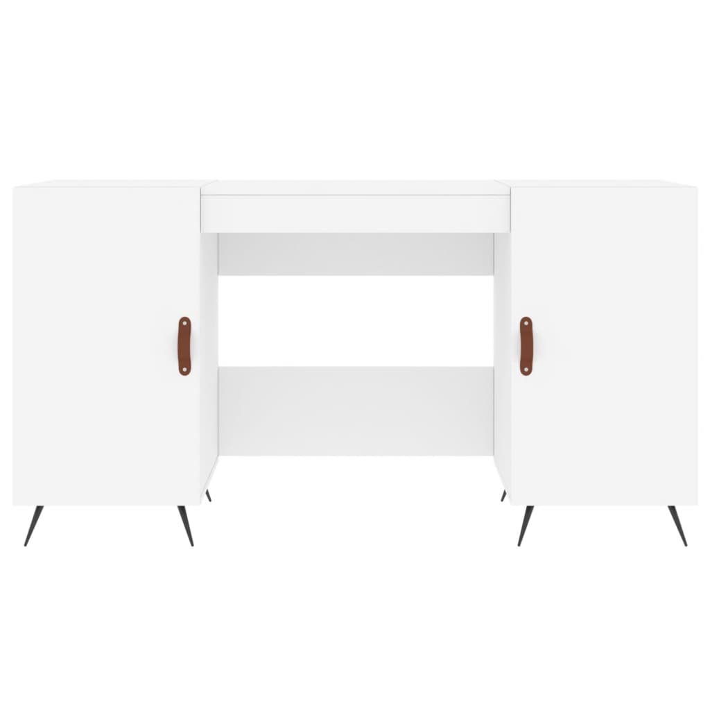 Desk 140x50x75 cm Engineered Wood White