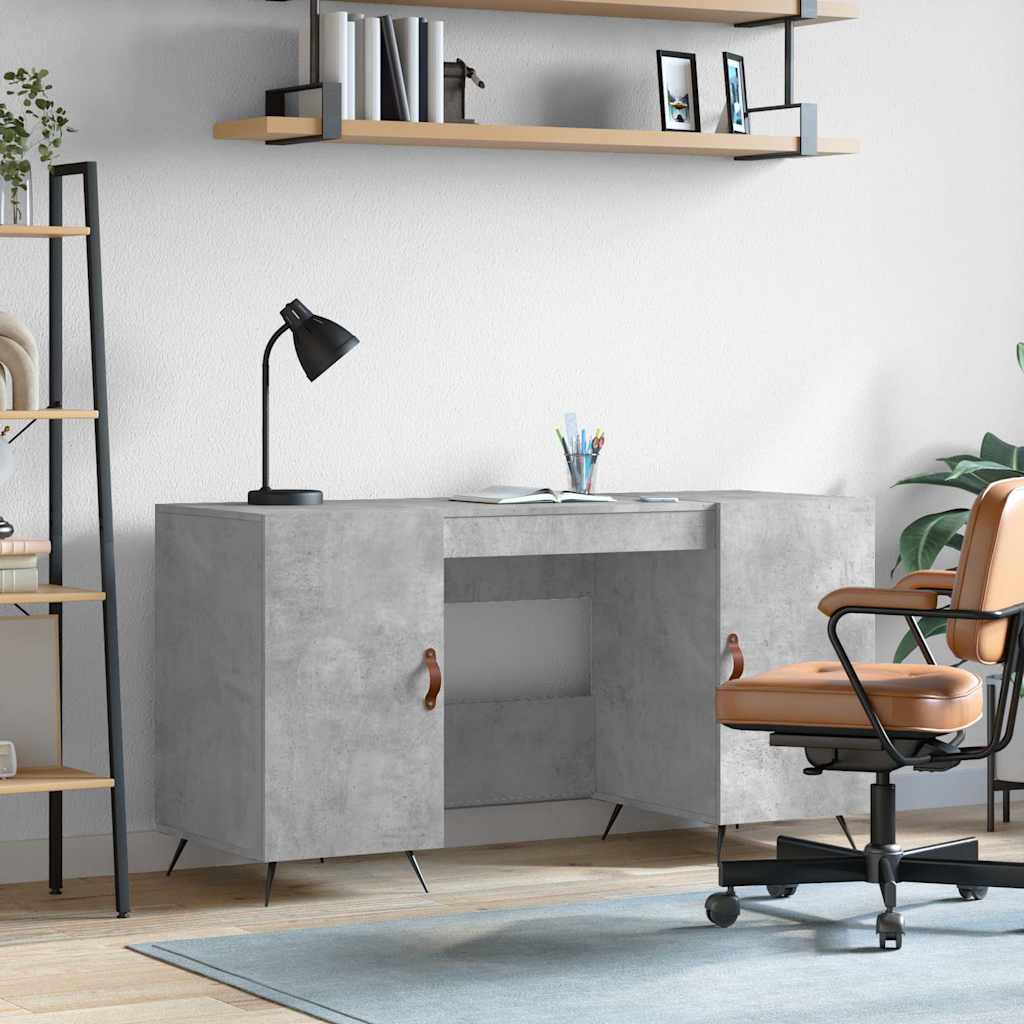 Desk 140x50x75 cm Engineered Wood Concrete grey