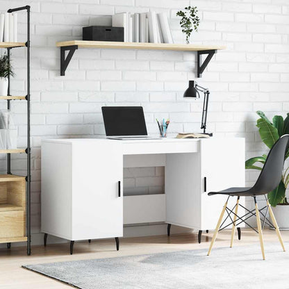 Desk 140x50x75 cm Engineered Wood White